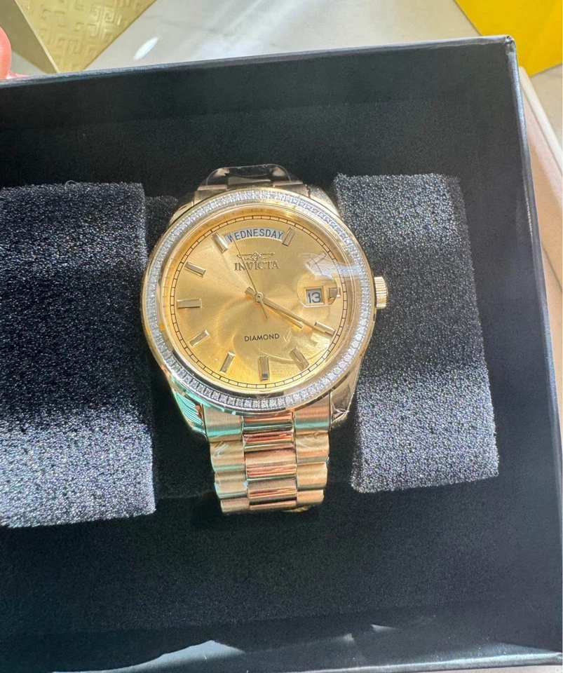 Invicta Elite 钻石 0.30 克拉钻石男女通用手表 - 38 毫米,金色 (48764) — 第 2/4 张图片