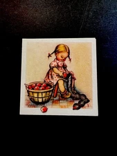 1 VTG 1943 Ars Sacra Xmas Greeting Card Elizabeth Orton Jones Girl Stuffing 🍎🍎