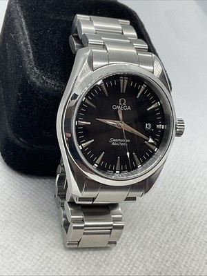 OMEGA SEAMASTER AQUA TERRA SWISS Black Dial Date MEN'S Watch 36mm