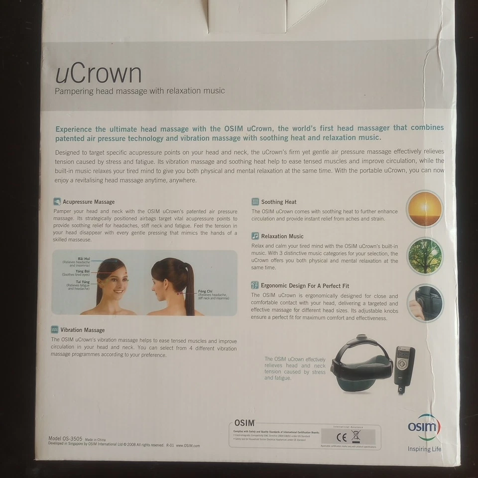 Dispositivo de alivio de estrés OSIM UCrown OS-3505 alivio del dolor de cabeza migraña probado funciona Foto 2 de 4