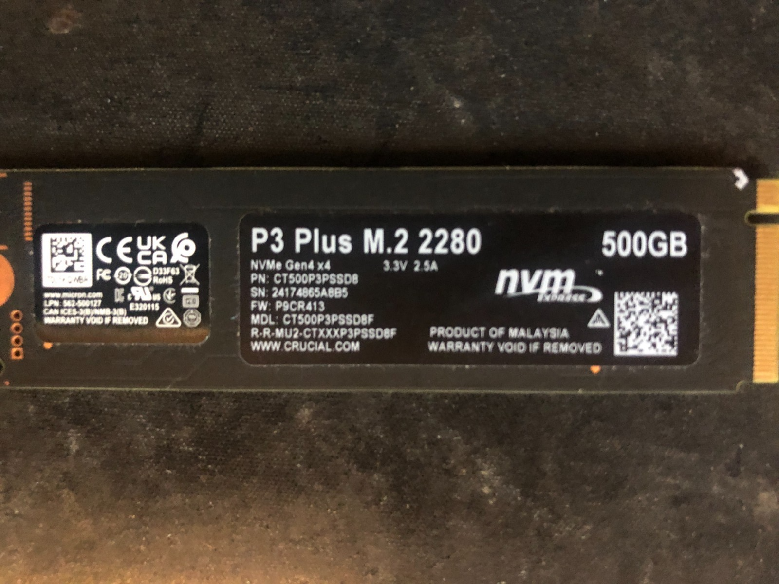 CrucialP3PlusSSD500GBM.2PCIeGen4NVMeInterneSSD,bis4.700MB/s6Std