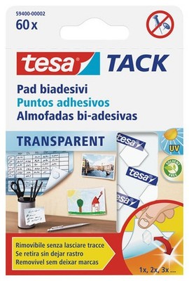 Tesa TACK double-sided self-adhesive pads transparent for attach a postcard or a