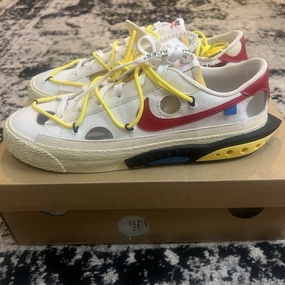 Nike Blazer Low 77 x Off-White Men s Size 10.5 White / University Red