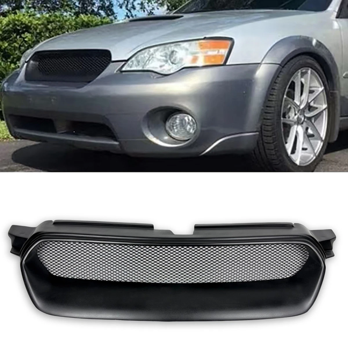 Rejilla Frontal Cromada Y Negra Para Subaru Outback 2013-2014 – HECASA, ABS Durable, Fácil Montaje