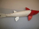 SPEARING FISH DECOY WOOD ICE FISHING LURE FOLK ART MINNESOTA CARVER VINTAGE OLD