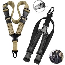 Adjustable Quick Release Tactical Single Point Sling with Metal Hook for Hunting