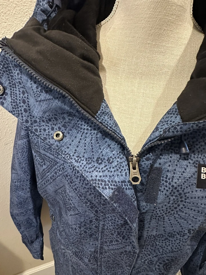 Chaqueta Abrigo Impermeable Azul Billabong Para Mujer Con Capucha Esquí Nieve Cremallera Talla S Foto 3 de 4