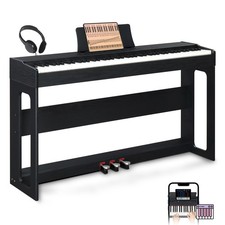 Glarry Digital Piano Keyboard 88 Full Weighted Key With Stand Pedal