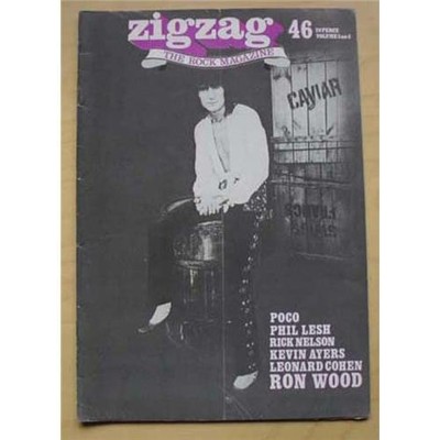 RON WOOD ZIG ZAG NO.46 MAGAZINE OCT 1974 RON WOOD COVER WITH MORE INSIDE (FOLDED