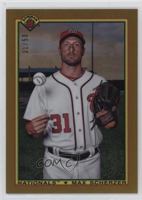 2020 Bowman 1990 Bowman Gold Refractor 31/50 Max Scherzer #90B-MS 1ar1
