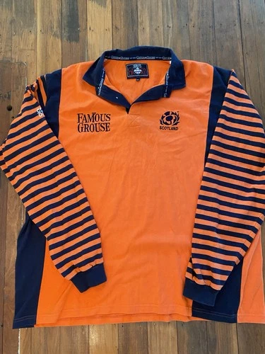Rare 1998-99 Scotland away rugby union jersey 3XL Iron-Bru Orange Famous Grouse