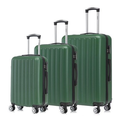 3er Trolley Reisekoffer Set, Kofferset, Rollkoffer Handgepäck mit 4 Rollen 360°