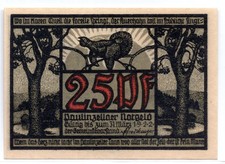 1922 Germany Paulinzella Notgeld 25 Pfennig Note (3171)