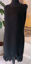 Ruffle Bottom Little Black Dress, Worthington 12P Petite, Sleeveless, Lined