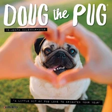 Willow Creek Press Doug the Pug 2026 Mini Wall Calendar – 18‑Month Dog 2026 