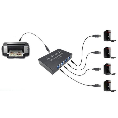 4 in 1 out USB 3.0 Sharing Switch Key Sharer Splitter KVM Printer Switcher a - Photo 4/11