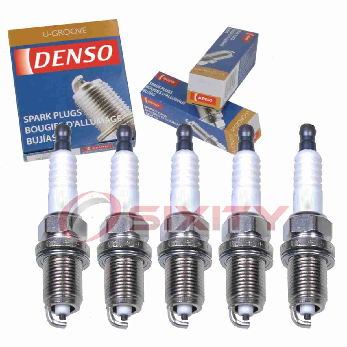 5 pc Denso Standard U-Groove Spark Plugs for 2008 Volvo S60 2.5L L5 Ignition xp