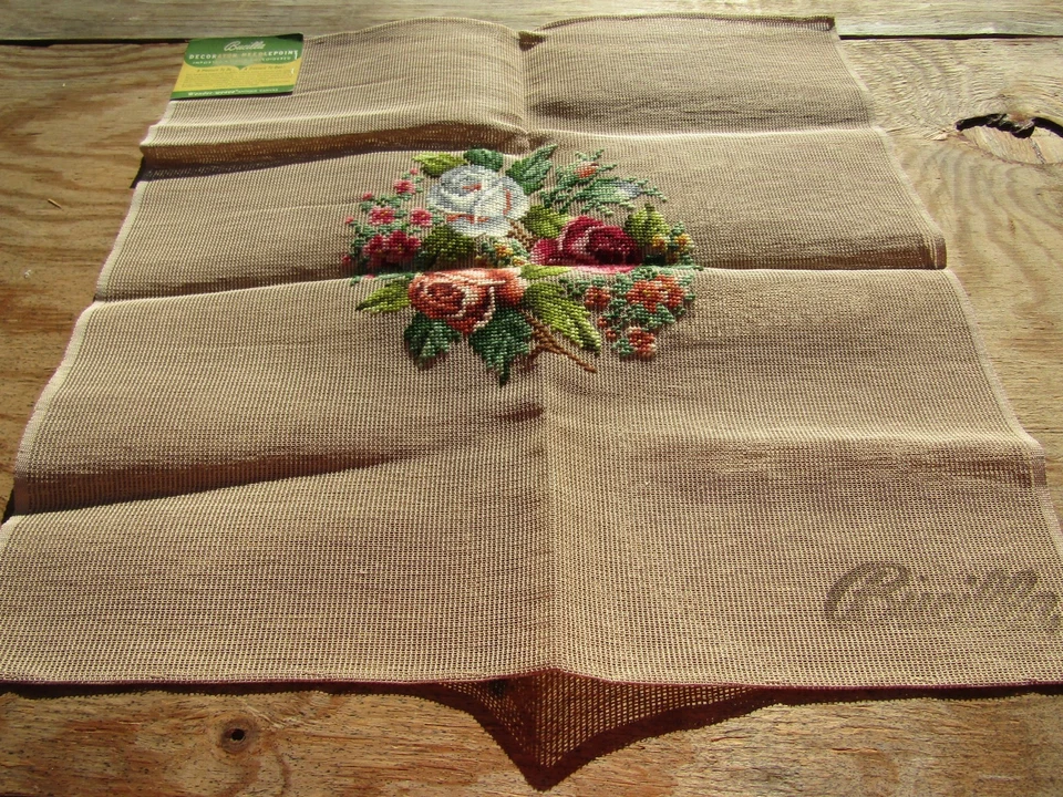 Bucilla Needlepoint Flowers Pre-worked 23" Square Canvas Unfinished - Image 2 of 4