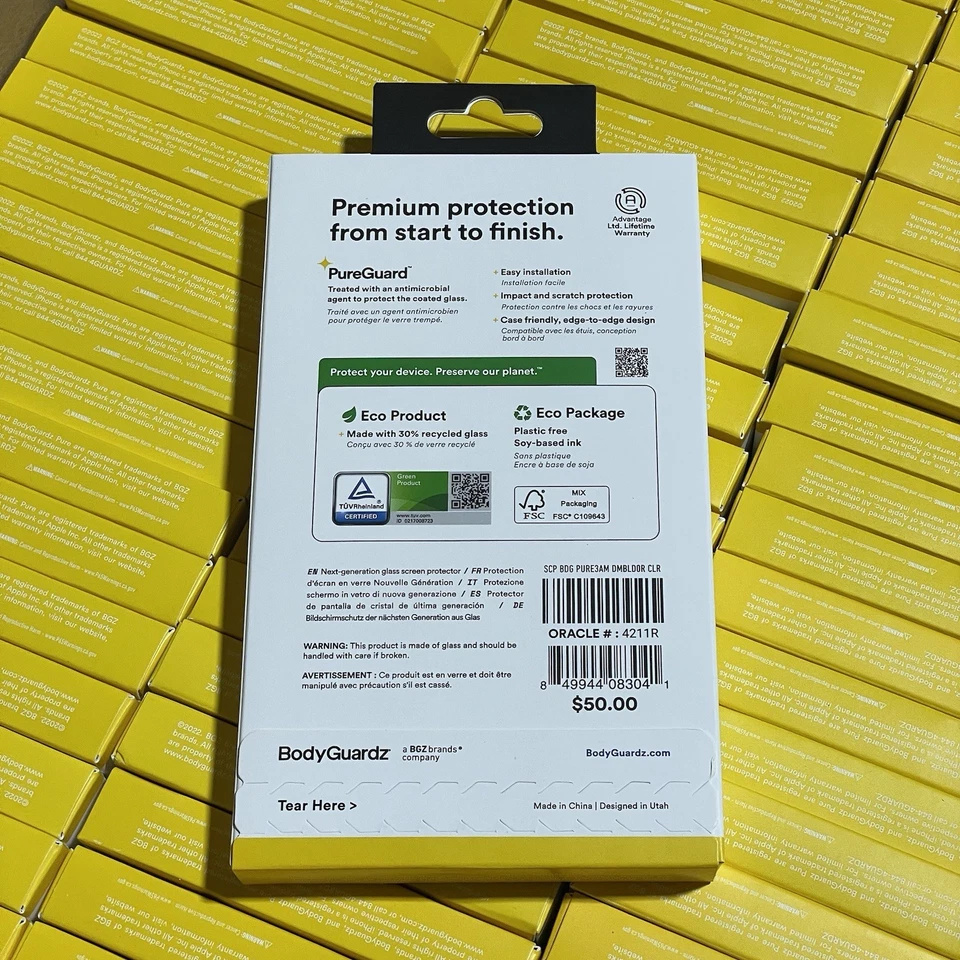 75ct BodyGuardz Tempered Glass Screen Protector Apple iPhone 14 Pro Max 6.7” 75x - Image 3 of 4