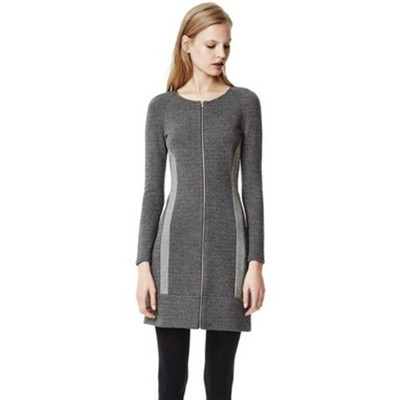 Theory Full Zip Up Knit Dress Gray Black White Womens 4 | eBay Theory Full Zip Up Knit Dress Gray Black White Womens 4 | eBay