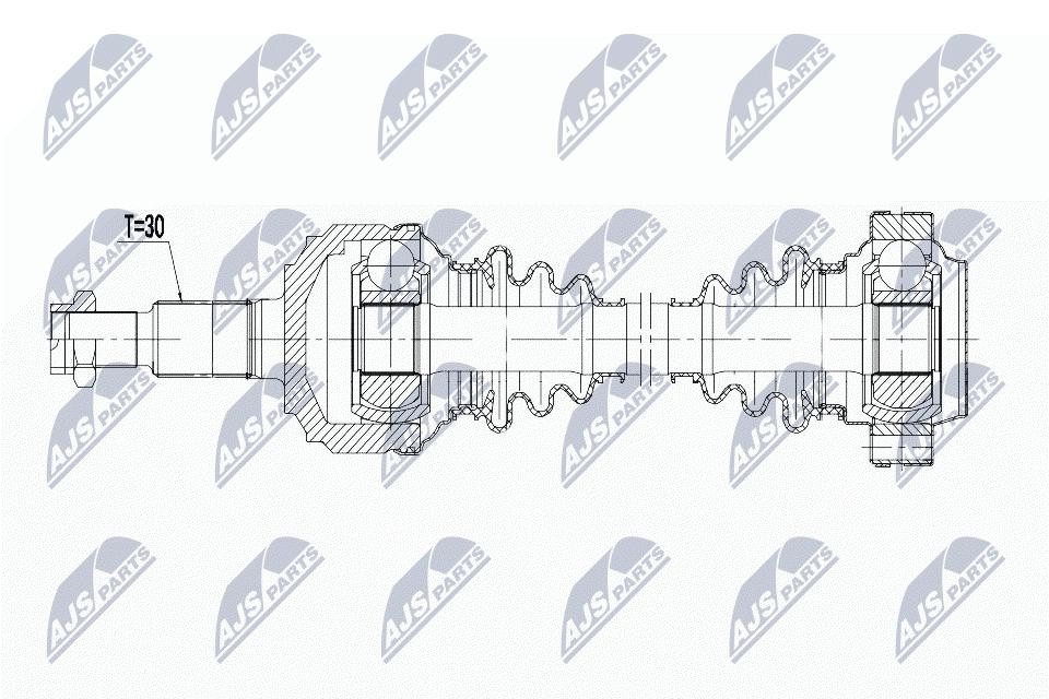 Driveshaft Rear Axle Left Manual Transmission NPW-VW-186 NTY for PORSCHE VW - Image 3