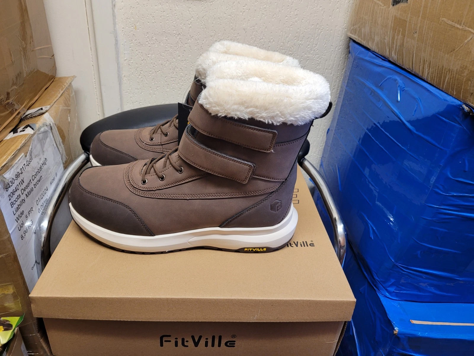 Fitville Men's Snow Boots Waterproof Fur Lined In Brown
Opens in a new window or tab