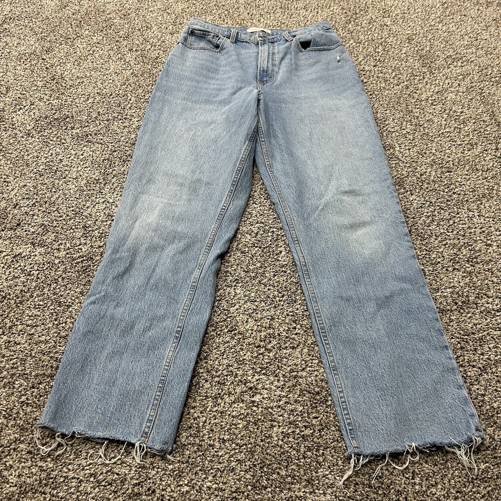 Abercrombie & Fitch Jeans Womens 30/10 90s Straight Ultra High Rise Raw Hem Curv
