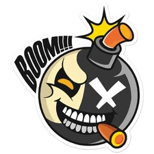 Cartoon Bomb Boom! - Vinyl Decal Sticker - Car Window Laptop - ebn12029
