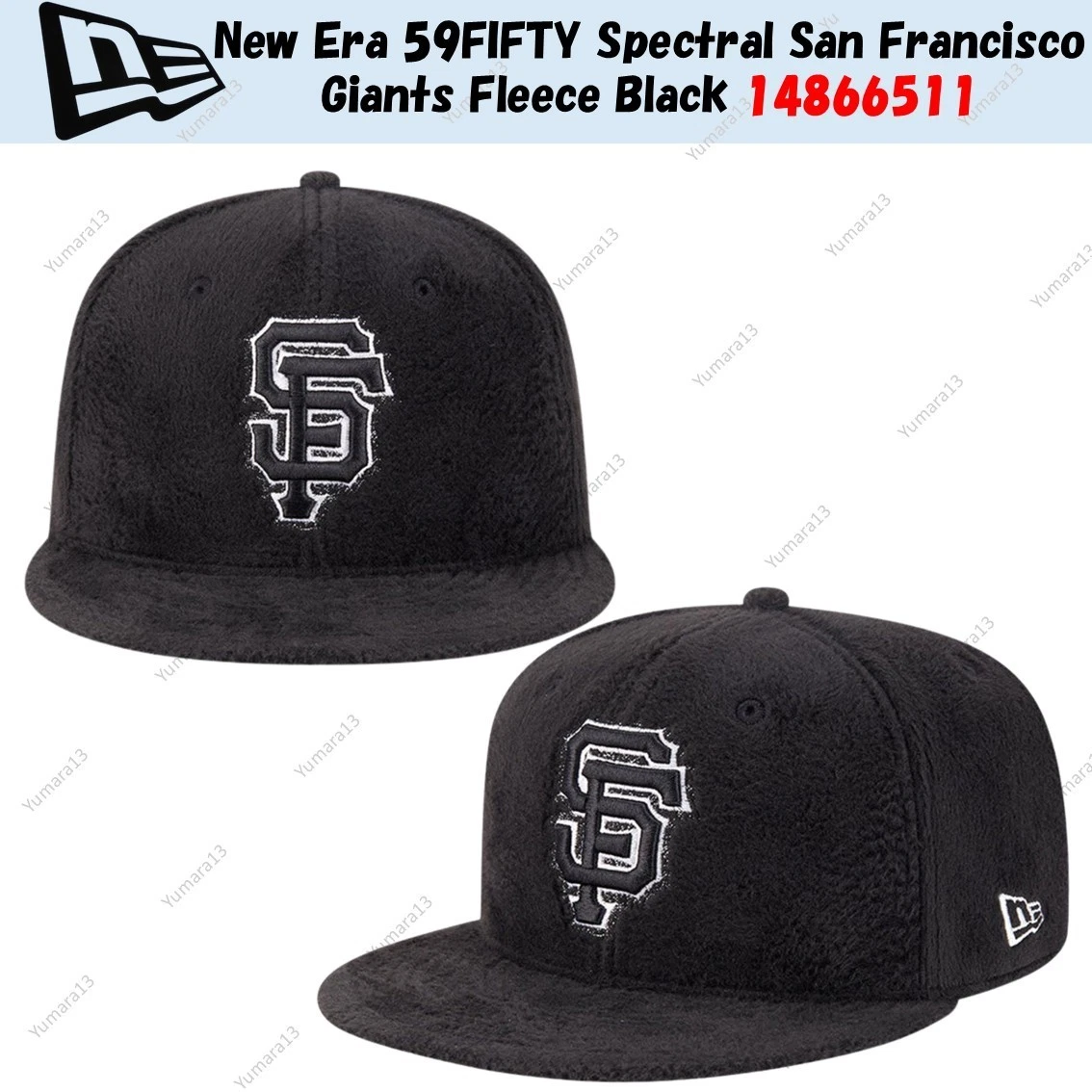New Era 59FIFTY Spectral San Francisco Giants Fleece Black 14866511