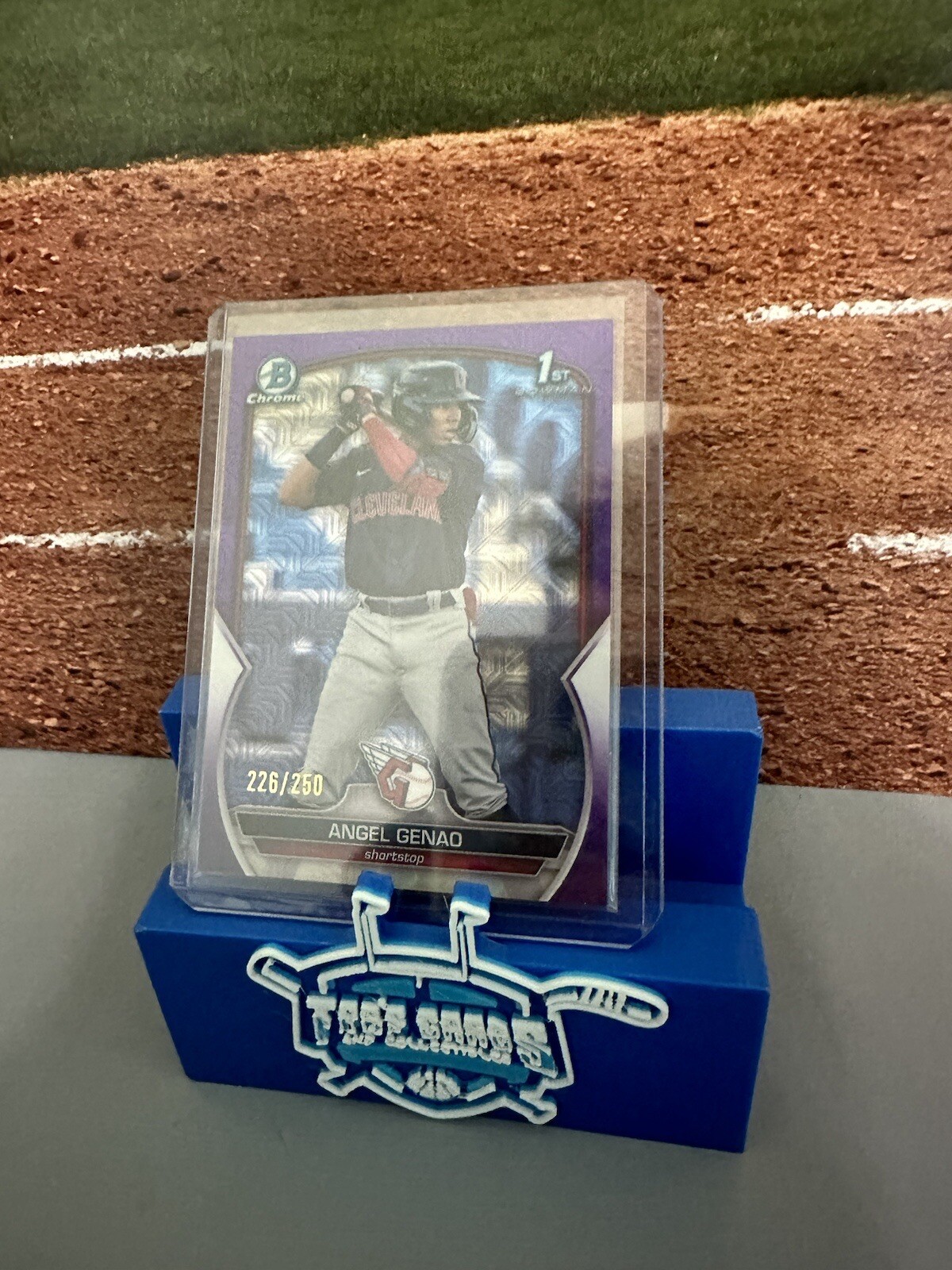 2023 Bowman Angel Genao Chrome Purple Mega Mojo Parallel /250 BCP-140 Guardians