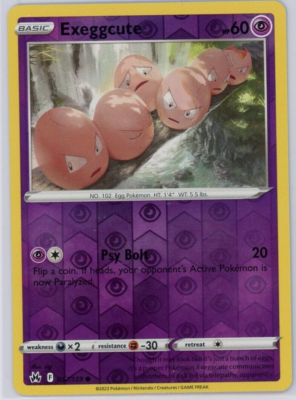 Pokemon TCG Exeggcute 057/159 Crown Zenith Reverse Holo Common | eBay
