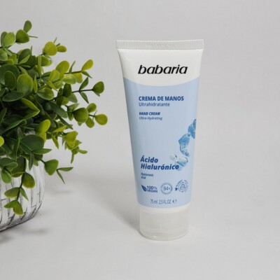 Babaria Hand Cream Ultra Hydrating Hyaluronic Acid 100% Vegan 2.5 fl oz/ 75 ml