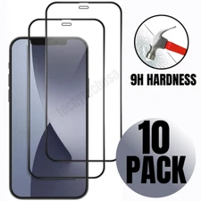 10 Pack For iPhone 12 Pro Max 11 Pro XS Tempered Glass Full Screen Protector Lot
