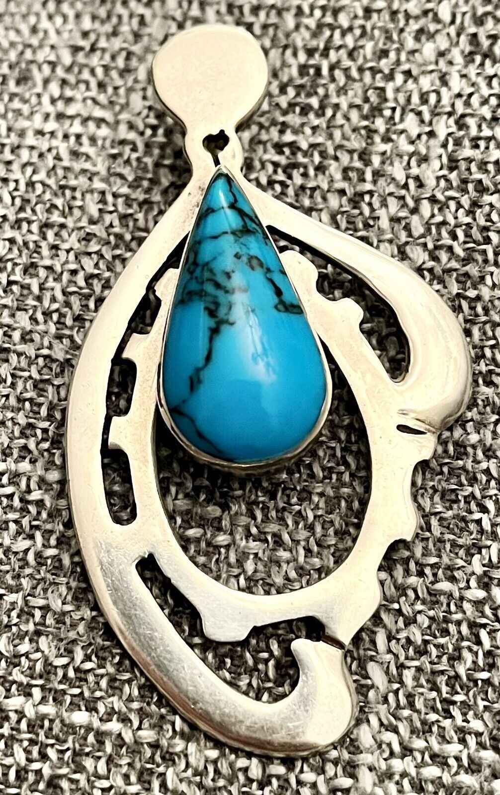Turquoise And Sterling Pendant - image 1