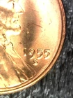 1955-S Lincoln Wheat Cent Penny w/ Die Chip Errors Inv#E4206