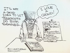 Bill Landis Original Cartoon Art The Villages Daily Sun 2006 Terrorism