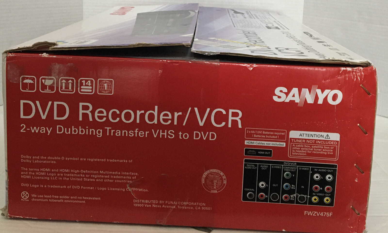 Sanyo FWZV475F DVD Recorder / VCR Combo Transfer VHS to DVD New Open