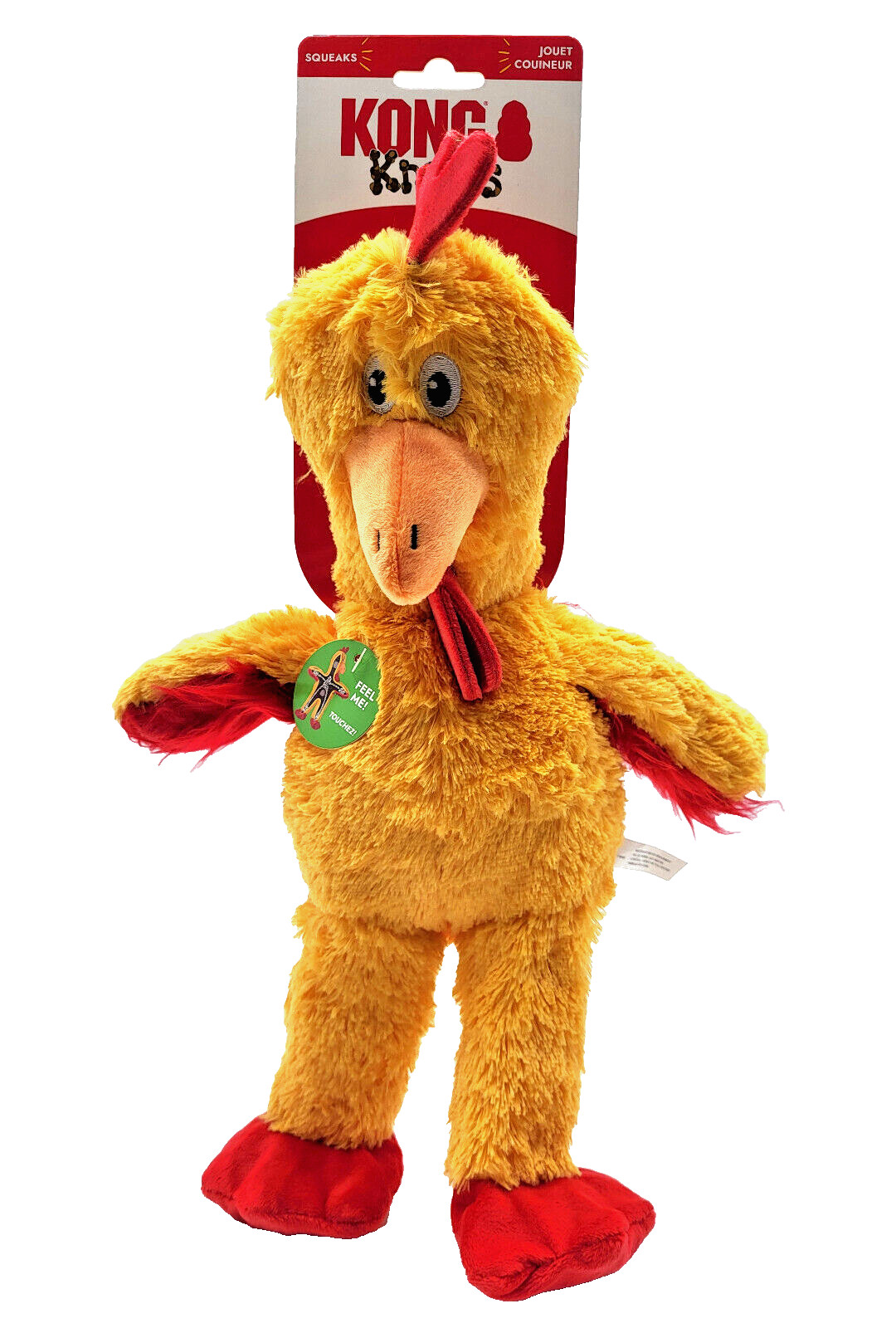 KONG Knots Chicken Md/Lg Squeaky Soft Plush Low Stuff Dog Toy 14"