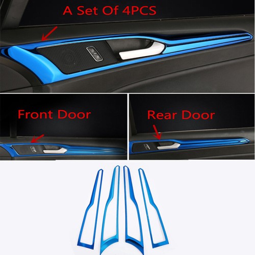 For Ford Fusion Mondeo 2013-18 4pcs Blue Interior handle bowl Frame cover trim j - Picture 4 of 8