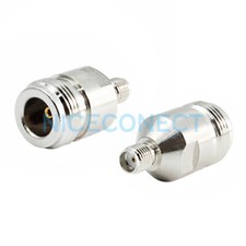 2x SMA Female to N Type Female Jack Straight RF Adapter Coaxial Connector Nickel