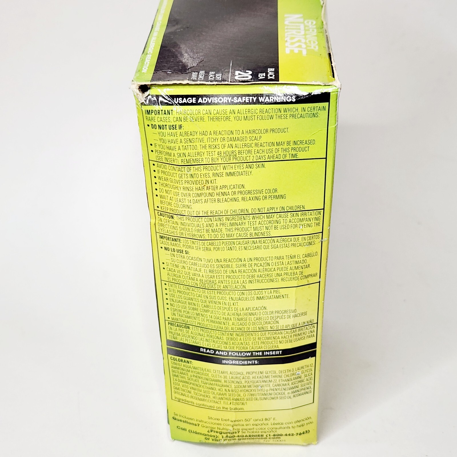 Garnier Nutrisse Nourishing Hair Color Soft Black 20 Black Tea
