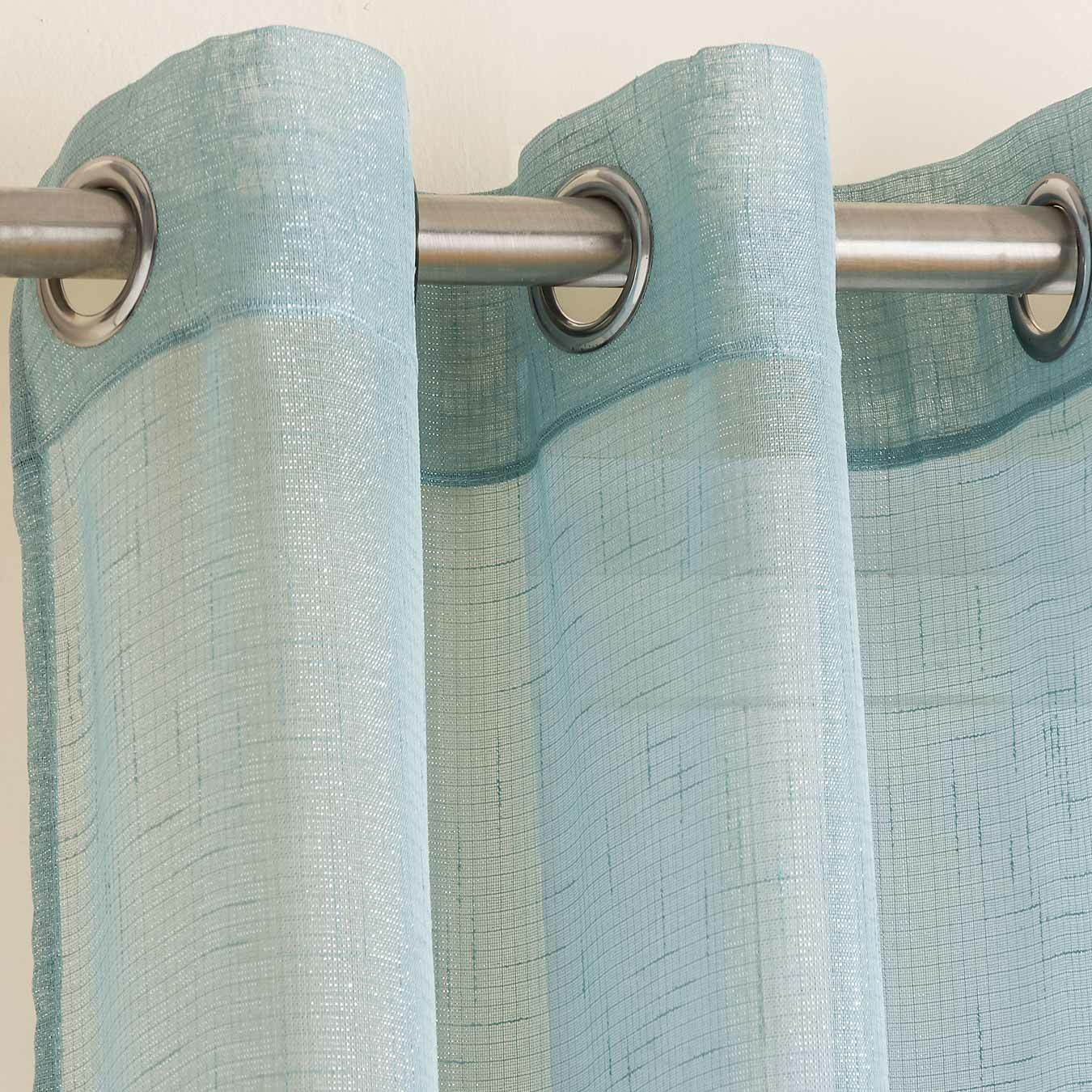 REDUCED Glitter Sparkle Voile Curtain Metallic Eyelet Ring Top Panel