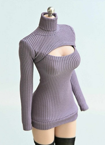 Gray Purple 1/6th Turtleneck Thick 
