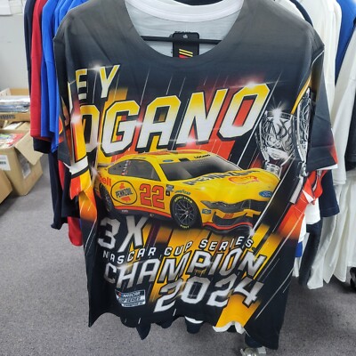 Joey Logano #22 Team Penski 3X CHAMPION Sublimated Dry Fit Adult T-shirt