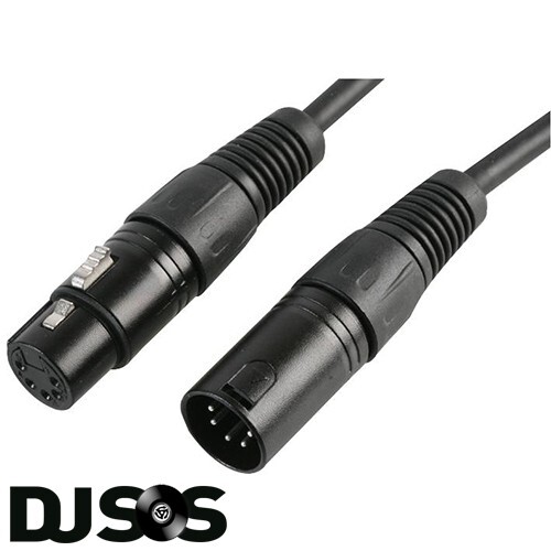 3m DMX Cable Spiral Shielded 5 Pin Male to Female Lighting Lead