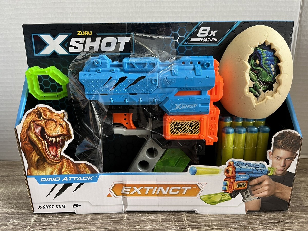 X-Shot Dino Attack Extinct Foam Dart Blaster Zuru gun (8 DARTS, 1