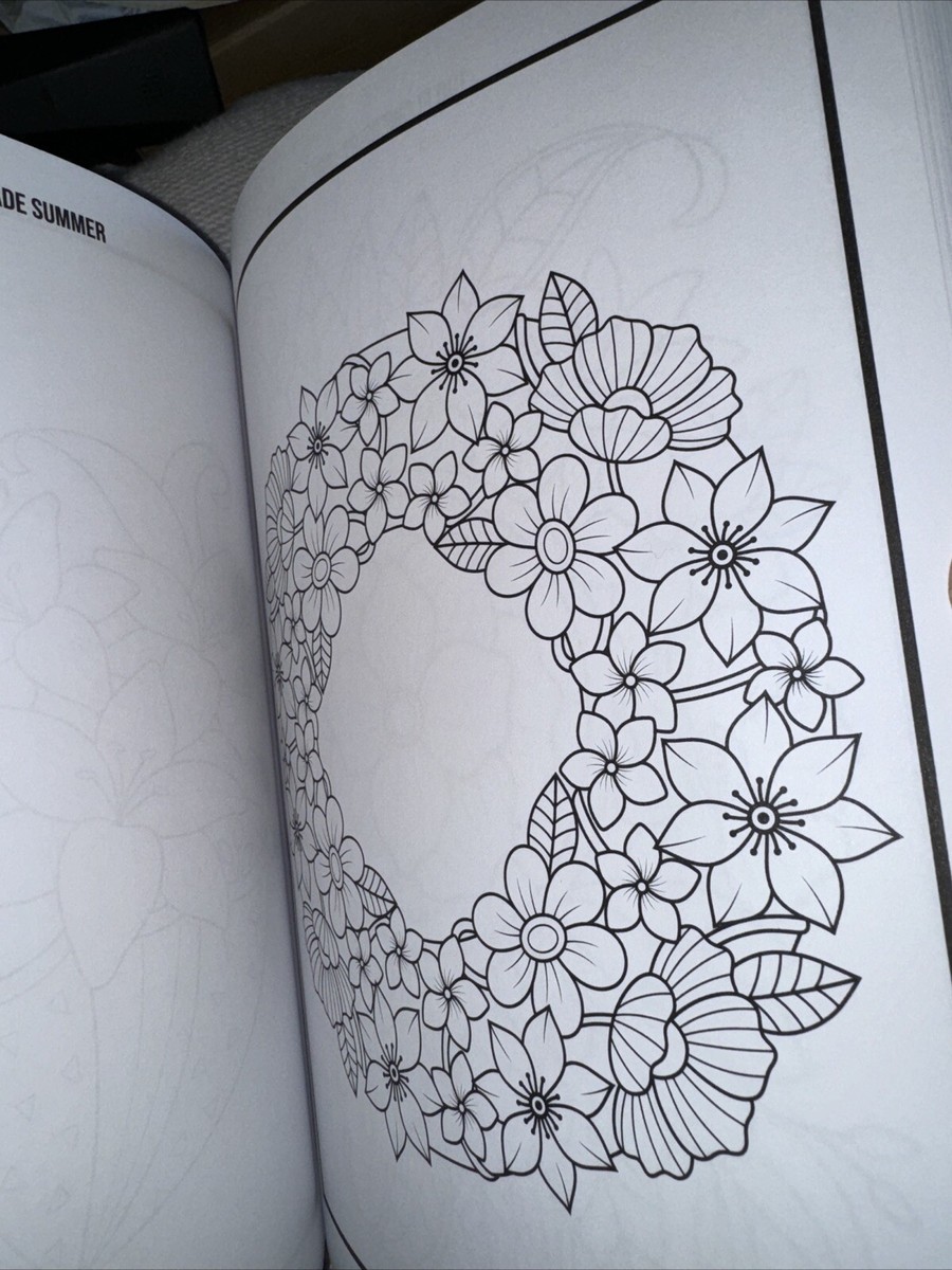 100 Flowers : An Adult Coloring Book NEW Shipping Included