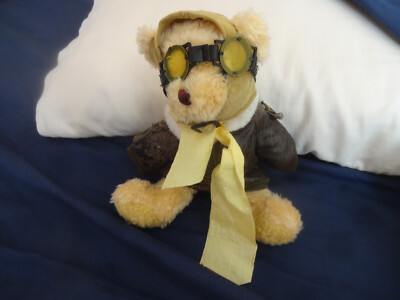 Teddybär im Flieger Outfit