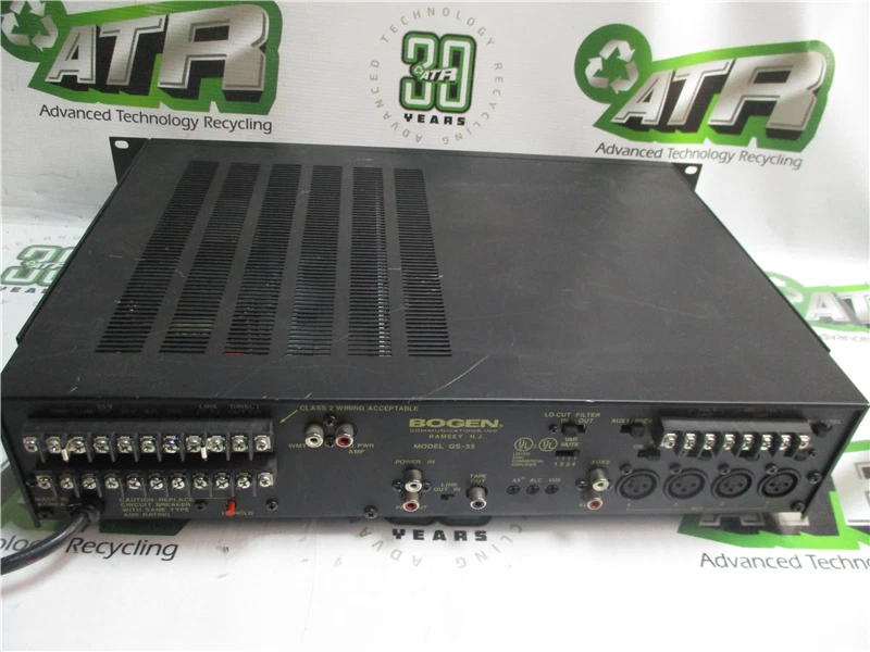 Bogen GS-60 P/A 35W Amplifier PA System Power Tested Certified w/ Power Cord - Image 3 of 4