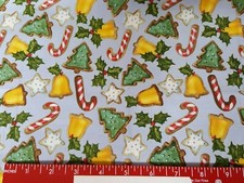 Fat Quarter CHRISTMAS MOTIFS DECORATED COOKIES FABRIC